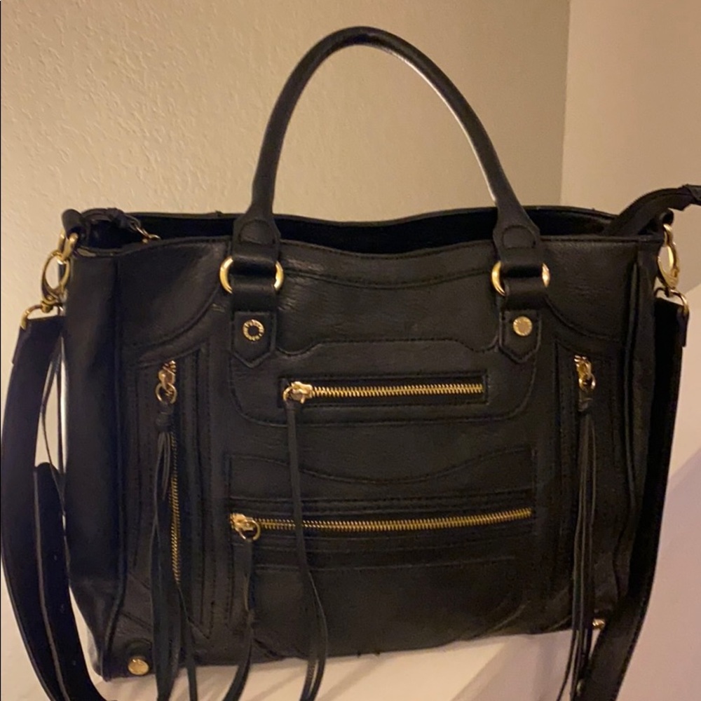 Black with gold hardware Steve Madden purse